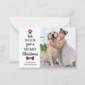 ペット写真メリークリスマス犬から予算 ノートカード (正面)