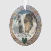 ペット写真名パーソナライズされたハートクリスマス オーナメント (正面)