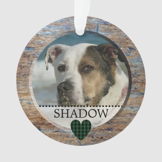 ペット写真名パーソナライズされたハートクリスマス オーナメント (正面)