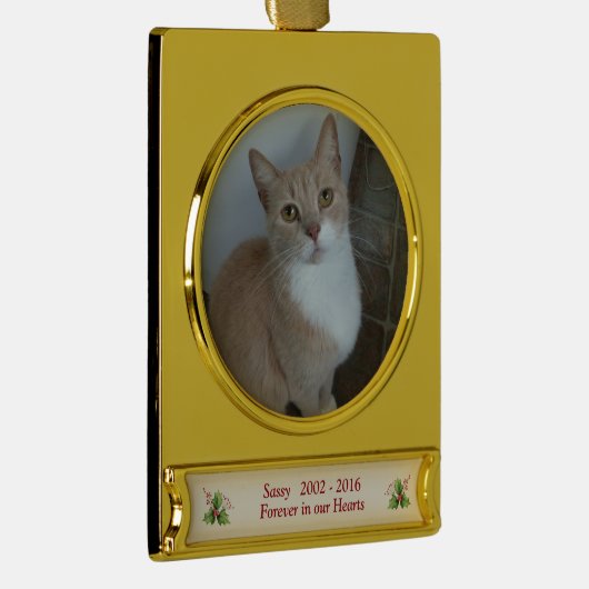 ペット写真名記念日 ゴールドプレートバナーオーナメント (右)