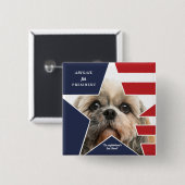 ペット写真大統領選挙2024犬候補 缶バッジ (正面&裏面)