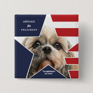 ペット写真大統領選挙2024犬候補 缶バッジ
