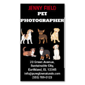 ペット写真家動物折り畳み名刺 マグネット名刺 (正面縦)