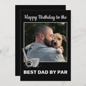 ペット写真最高のパパバイパーゴルフ誕生日カード (正面/裏面)