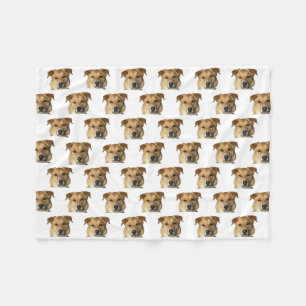 ペット写真犬の猫カスタム可愛いおもしろい フリースブランケット