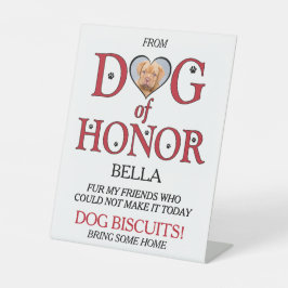 ペット写真結婚とオナーズビスケットバーの犬 台座サイン