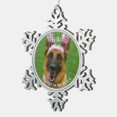 ペット写真記念オーナメント スノーフレークピューターオーナメント (右)