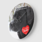 ペット写真記念物-写真を追加-犬の写真 ラージ壁時計 (傾斜)