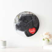 ペット写真記念物-写真を追加-犬の写真 ラージ壁時計 (ホーム)