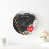 ペット写真記念物-写真を追加-犬の写真 ラージ壁時計 (ホーム)