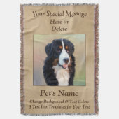 ペット写真3のテキスト・ボックスのパーソナライズなブランケット スローブランケット (正面縦)