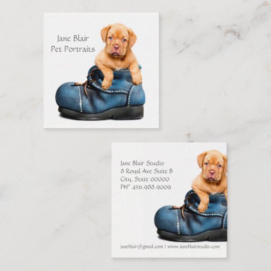 ペット写真 スクエア名刺 (正面/裏面)