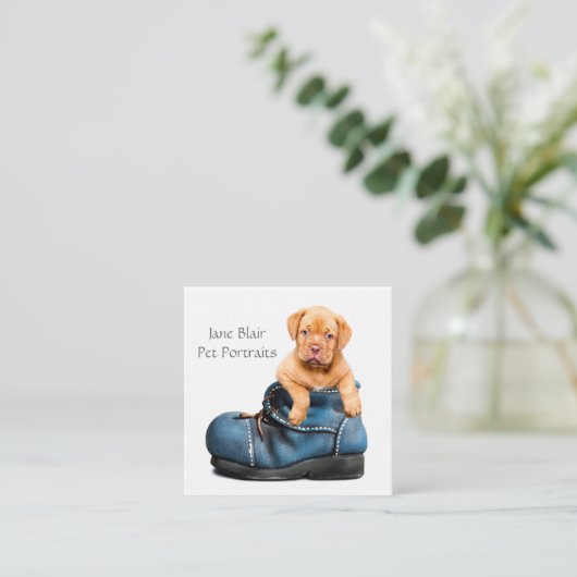 ペット写真 スクエア名刺 (スタンド正面)