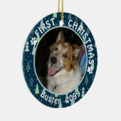 ペット初めてのクリスマスブルーグリーンツリーズ セラミックオーナメント (右)