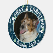 ペット初めてのクリスマスブルーグリーンツリーズ セラミックオーナメント (左)