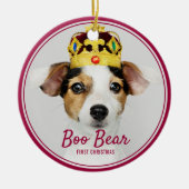 ペット初めてのクリスマス思い出の休日 セラミックオーナメント (正面)