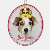 ペット初めてのクリスマス思い出の休日 セラミックオーナメント (左)