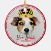 ペット初めてのクリスマス思い出の休日 セラミックオーナメント (裏面)