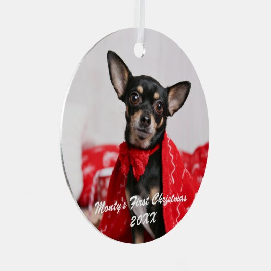 ペット初めてのクリスマス メタルオーナメント (正面右)