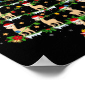 ペット動物クリスマスライトサンタアルパカクリスマスツリー ポスター (角)