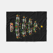 ペット動物クリスマスライトサンタアンテータクリスマストートル フリースブランケット (正面(横))