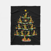 ペット動物クリスマスライトサンタベンガル猫クリスマス フリースブランケット (正面)