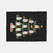 ペット動物クリスマスライトサンタラグドール猫クリスマス フリースブランケット (正面(横))