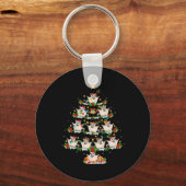 ペット動物クリスマスライトサンタ砂糖滑空機クリスティマ キーホルダー (正面)