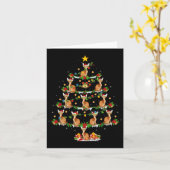 ペット動物クリスマスライトサンタA カード (黄色い花)