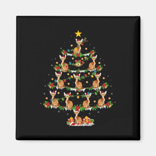 ペット動物クリスマスライトサンタA マグネット (正面)