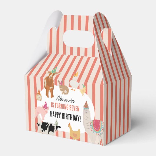ペット動物園パーティー 動物 バーンヤード 誕生日テーマ フェイバーボックス (正面サイド)