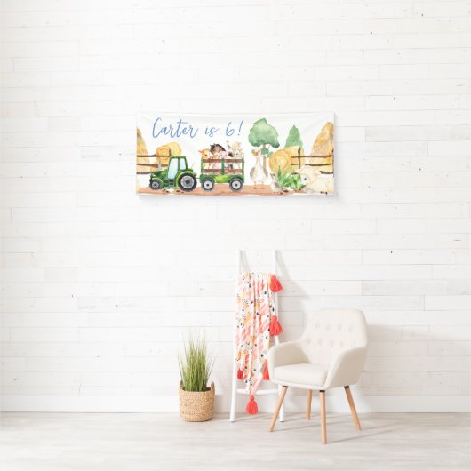 ペット動物園ファーム動物の誕生日パーティバナー 横断幕 (インサイチュ)