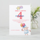 ペット動物園誕生日招待状 – 動物パーティー 招待状 (スタンド正面)