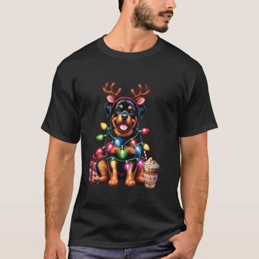 ペット動物愛好家ロットワイラードッグトナディアクリスマ Tシャツ (正面)