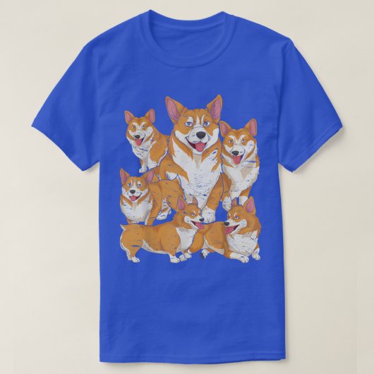 ペット動物犬の恋人かわいいコーギ犬のオーナーコルギ Tシャツ (デザイン正面)