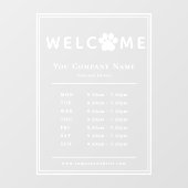 ペット動物病院営業時間肉球ロゴ ウィンドウサイン (シート)