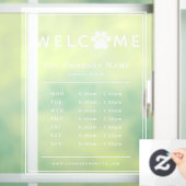 ペット動物病院営業時間肉球ロゴ ウィンドウサイン (ホーム)