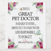 ペット医師の獣医ありがとう ワインラベル (シングルラベル)