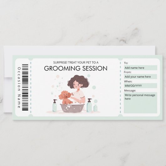 ペット又はグルーミングのペット犬のオーナー贈与証 招待状 (正面)