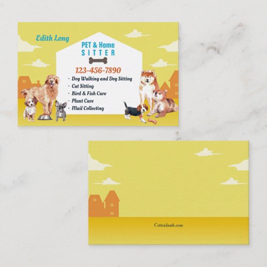 ペット及び在宅介護サービス名刺 名刺 (正面/裏面)