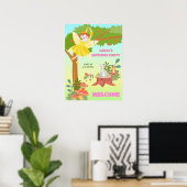 ペット友達と庭の妖精の誕生日パーティー ポスター (ホームオフィス)