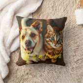 ペット友達の犬のパパ猫ママBFFGift枕カバー クッション (ブランケット)