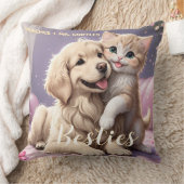 ペット友達ドッグパパキャットマムギフトBFFベスティーズ写真 クッション (ブランケット)