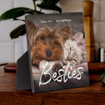 ペット友達ドッグパパキャットマムギフトBFFベスティーズ写真 フォトプラーク<br><div class="desc">あなたは友達のペットを最高の持っている？このブ祝ラシモダンスクリプの写真プラークとBESTIESはお気に入りの、あなたの毛皮のベビーの写真とその名前を示す。簡単カスタマイズには、これは猫の母親、犬のパパ、または種の間の愛のファンのための贈り物になるだろう。</div>