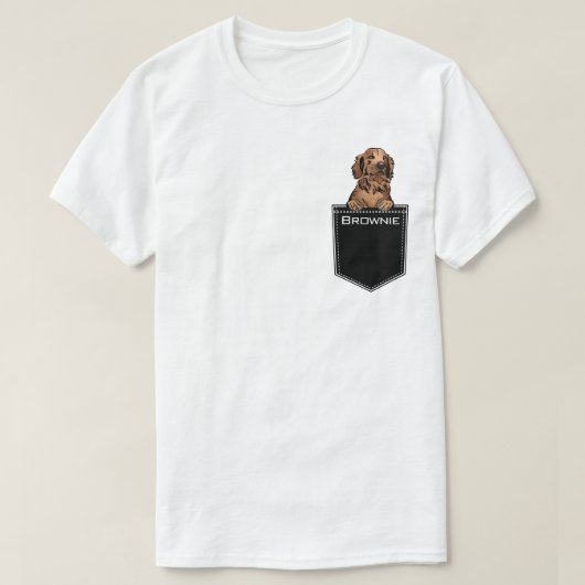 ペット名のアップロードカスタムGolden Retriever Tシャツ (デザイン正面)