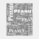 ペット名の繰り返しパターン灰色モダン白 フリースブランケット (正面)