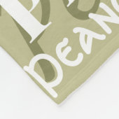 ペット名パターンセージ緑ホワイトスモール フリースブランケット (角)