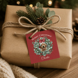 ペット名入りクリスマスタグ リース付き フェイバータグ