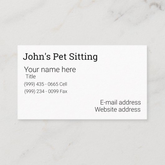 ペット名刺 名刺 (裏面)