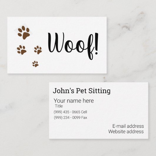 ペット名刺 名刺 (正面/裏面)